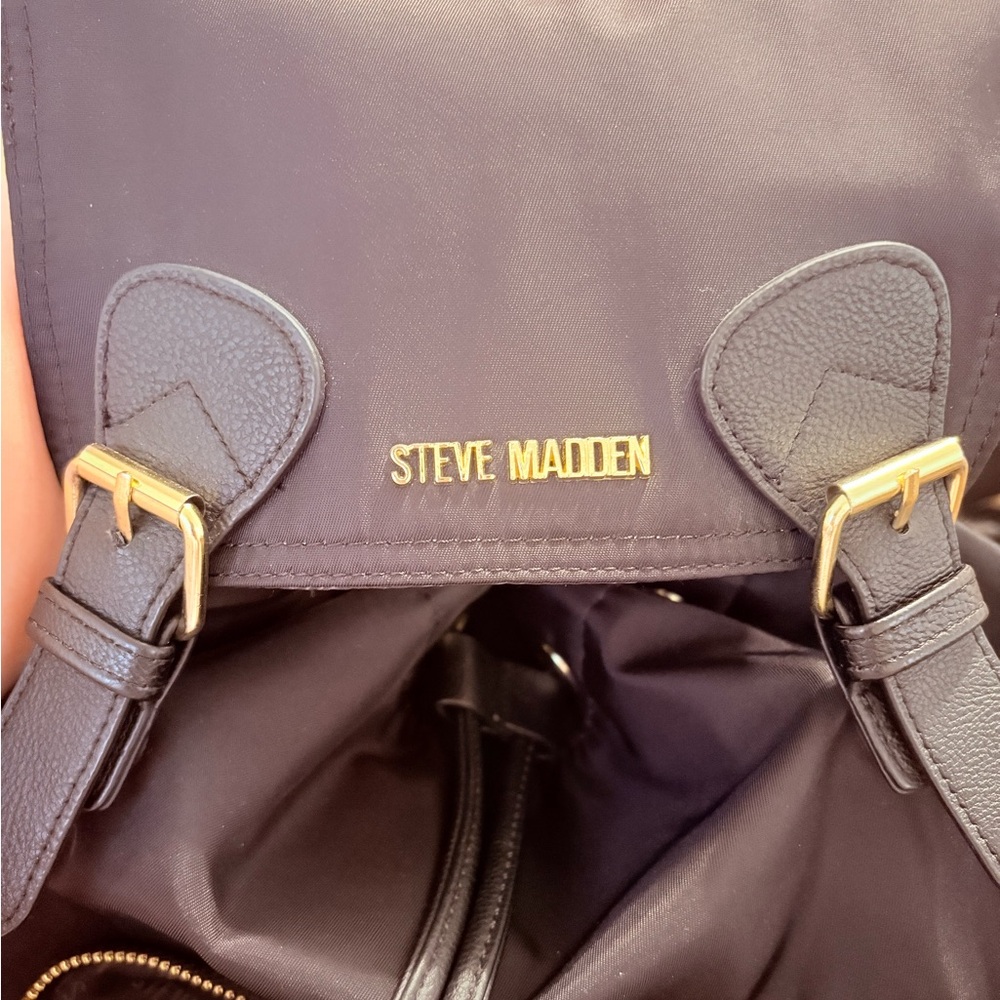 Steve Madden Black Nylon Drawstring Backpack - image 7